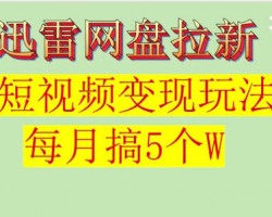 迅雷网盘拉新，短视频变现玩法