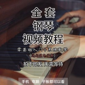 最全0基础钢琴学习视频教程，全方位自学入门电子琴初中高级别课程(116G）