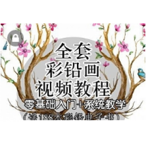 彩铅视频教程零基础到精通绘画自学入门教学课程手绘花卉插画人（25.9G）
