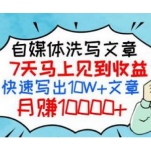 自媒体洗稿写文章-7天见效-月入10000+