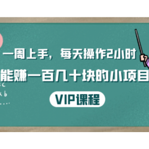 温饱项目：一周上手，每天操作2小时赚一百几十块的小项目，简单易懂（4节课）