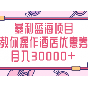 暴利蓝海项目，手把手教你操作酒店优惠券月入3W （附全套软件）