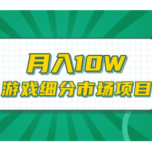 切入游戏细分市场，月入10W的项目[视频教程]