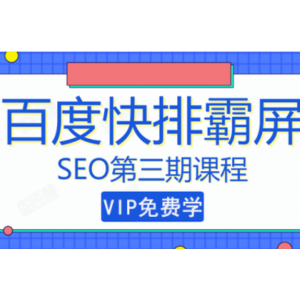 SEO快排技术之万权： 百度SEO快排霸屏第三期，快速获取排名流量（视频课程)