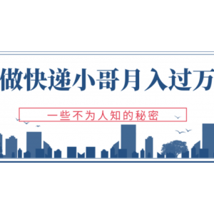 做快递小哥月入过万，其中利润不为人知！「视频教程」