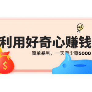 利用吃瓜群众的好奇心来赚钱，简单暴利一天赚5000