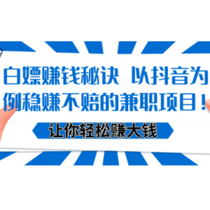 白嫖赚钱秘诀 以抖音为例稳赚不赔的兼职项目「视频教程」