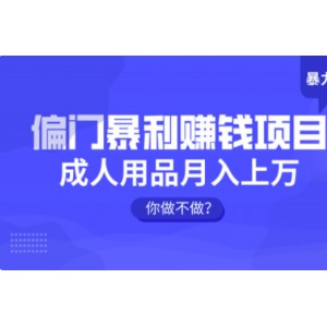 偏门暴利赚钱项目，成人用品月入上万，你做不做？（附暴力推广技巧）