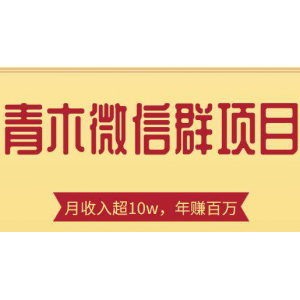 青木微信群赚钱项目，一单收益几百到几千，月收入超10w+【价值1888元】​