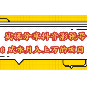 实操抖音影视号变现项目，零成本轻松月入上万【视频教程】