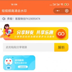 最新短视频去水印小程序源码