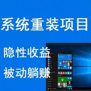 ​系统重装项目：隐形收益，被动躺赚，适合新手