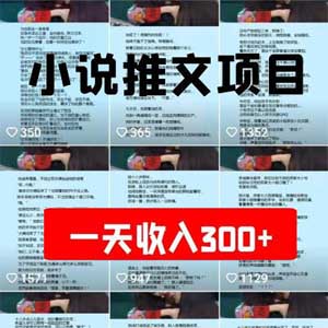 小说推文项目，发视频，一天300+